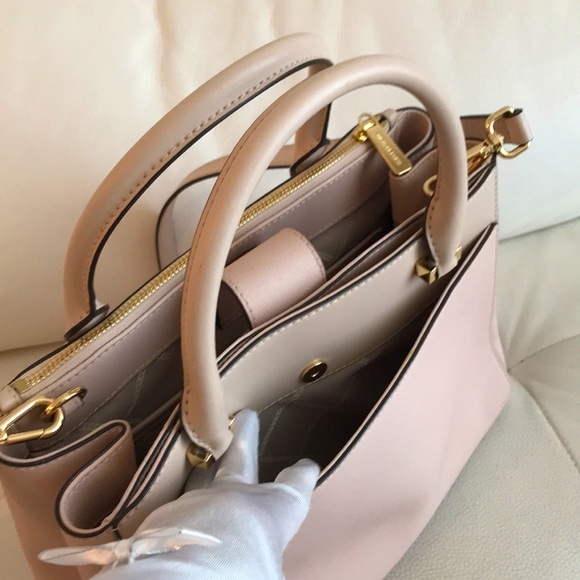 NWOT Michael Kors Large Satchel Crossbody Bag Saffiano Leather Blossom 12” X 10” - Picture 11 of 12